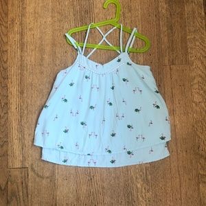 ⬇️$20Abercrombie Lite Blue Flamingo Pattern Top